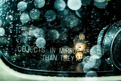 Close-up of raindrops on glass window