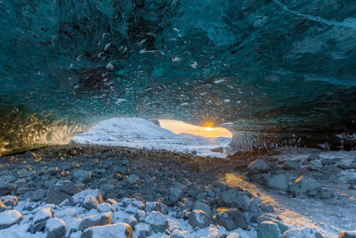 Scenic view of sea during winter