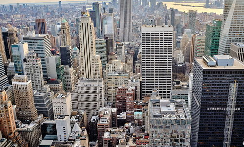 Aerial view of modern buildings in city