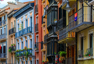 Low angle view of buildings in city