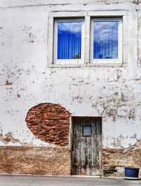 Closed door of old building