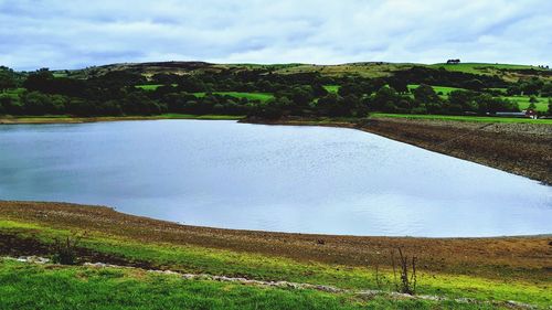 Scenic view of land against sky