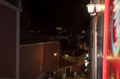 Illuminated street light at night