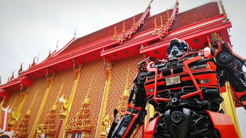 Low angle view of temple against sky