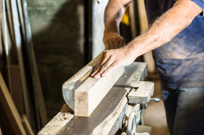 Man working on wood