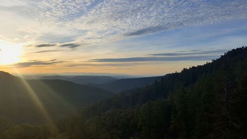 Scenic view of landscape against dramatic sky