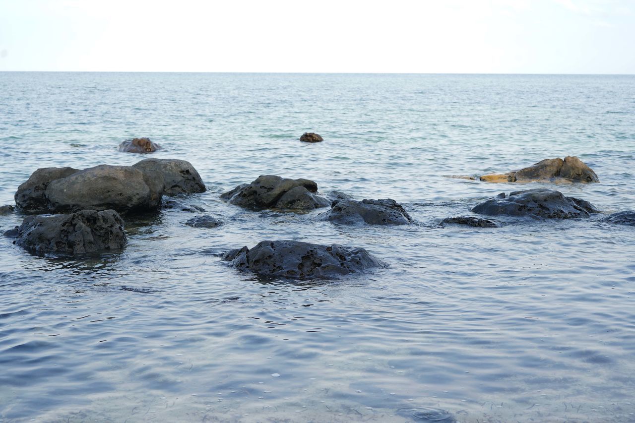 SCENIC VIEW OF SEA AND ROCKS