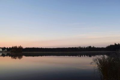 Scenic view of lake during sunset