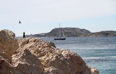 Boats in sea