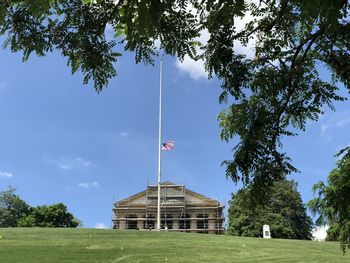 Low angle view of built structure against sky