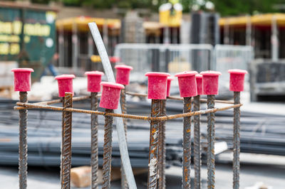 Close-up of containers