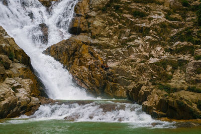 Scenic view of waterfall