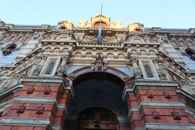 Low angle view of historical building against sky