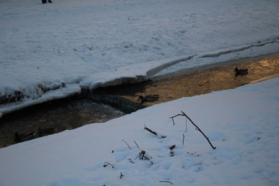 Scenic view of snow covered landscape