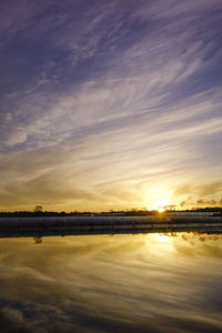 Scenic view of dramatic sky during sunset