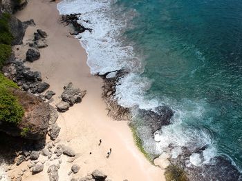 High angle view of beach against sky