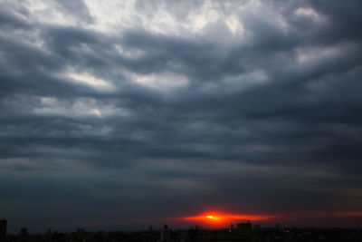 Storm clouds over city