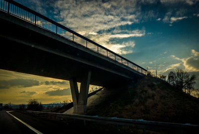 View of bridge against cloudy sky