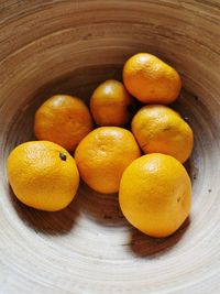 High angle view of oranges on table