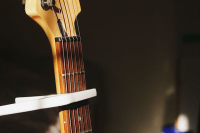 Close-up of guitar playing