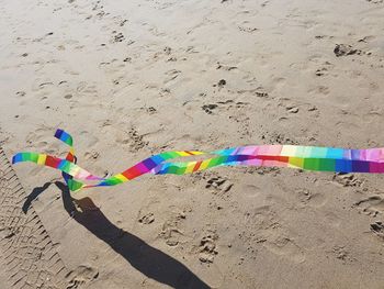 Multi colored sand on beach