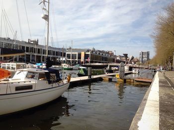 Boats in harbor