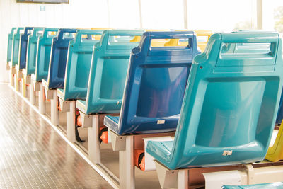 Empty seats in row at airport