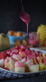 Close-up of dessert in plate