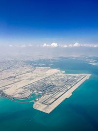 Aerial view of sea against sky