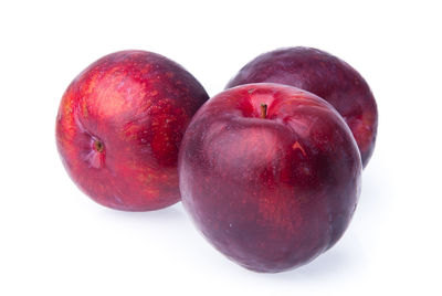 Close-up of apple against white background