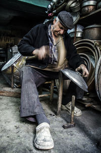 Man working in shopping cart