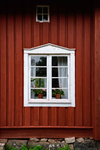 Closed door of building