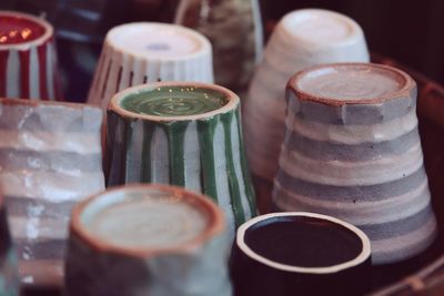 Close-up of tea cup on table