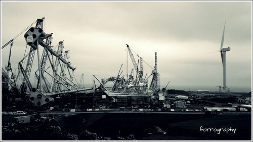 Cranes at construction site