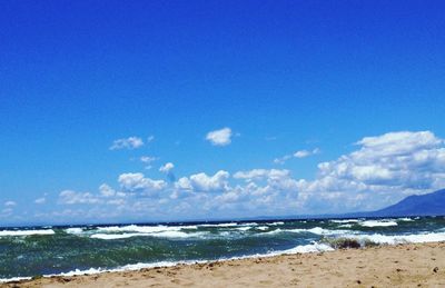 Scenic view of beach against sky