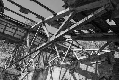 Low angle view of old abandoned building