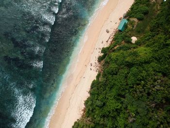 High angle view of beach against sky