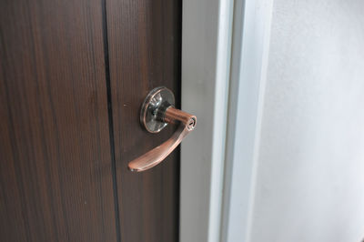 Close-up of closed door of building