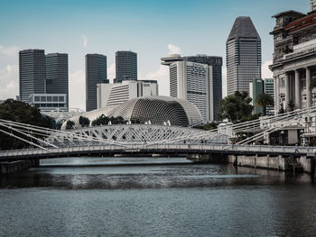 Bridge over river in city