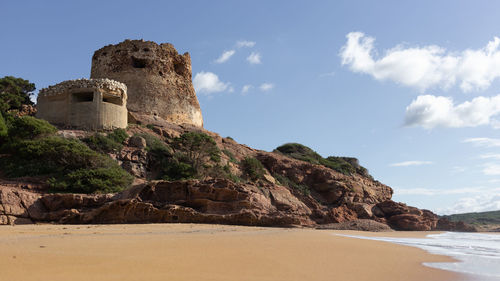 Rock formations against sky