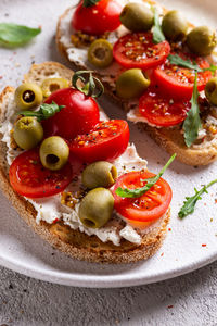 Close-up of food in plate on table