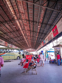 Group of people in market