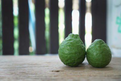 Close-up of fruits on table