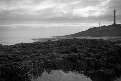 View of sea against cloudy sky