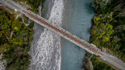 High angle view of bridge over river