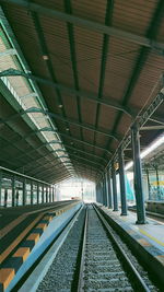 Empty railroad station platform