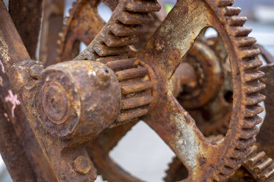 Close-up of rusty machine part