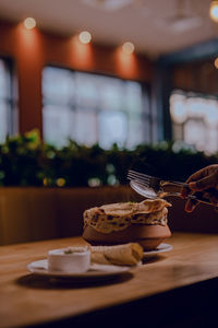 Close-up of dessert on table