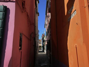 Narrow alley amidst buildings in city