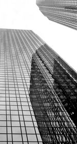 Low angle view of modern building against clear sky